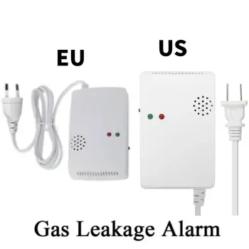 1-5PCS Чувствительный к природному газу детектор Сигнализация Независимый датчик газа ЕС / США Вилка Детектор утечки природного отравления газа Домашняя безопасность