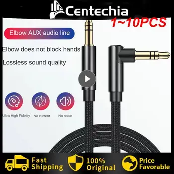 1 ~ 10 шт. 0,5 / 1 / 1,5 / 2 м 3,5 мм аудио кабель папа-мужчина стерео аудио шнур AUX позолоченный 90 градусов под прямым углом аудиокабель для
