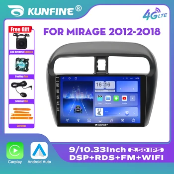 10,33-дюймовый автомагнитола для Mitsubishi Mirage 12-18 2Din Android Восьмиядерный автомобильный стерео DVD GPS навигационный плеер QLED Screen Carplay