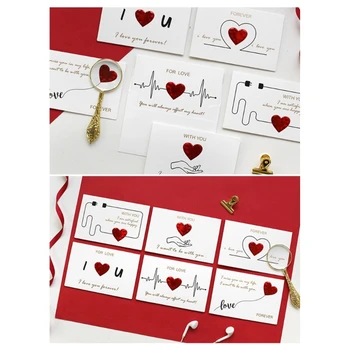 10 штук Валентинки Юбилейная открытка с конвертом для жены и мужа