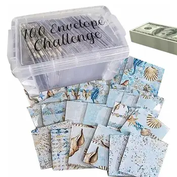 100 Конверт Money Saving Challenge Ящик для хранения денег Многоразовый органайзер для бюджетирования и органайзер для наличных
