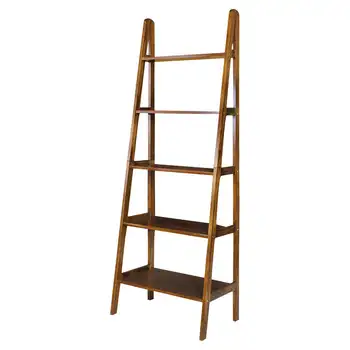 176-54 Книжный шкаф с лестницей на 5 полок, теплый коричневый