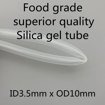 1M Силиконовая трубка ID 3,5 мм x наружный диаметр 10 мм Пищевые гибкие трубки для напитков Термостойкость Нетоксичная прозрачная трубка