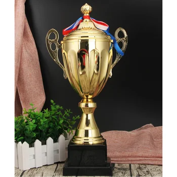 1PC Sports Match Trophy Металлический трофей Школьный турнир Почетный трофей для церемонии соревнований (39 см)