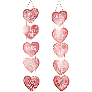 1Набор День святого Валентина Тема Сердце Дверные вешалки С Днем Святого Валентина Украшение вечеринки Бумага