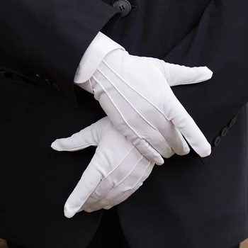 1Пара Новые белые формальные перчатки Тактические перчатки Смокинг Парад почетного караула Санта-Клаус Инспекция Зимние перчатки