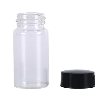  20 мл стеклянные бутылки для отбора проб жидкости с черной завинчивающейся крышкой прозрачные лабораторные небольшие стеклянные флаконы бутылки контейнеры