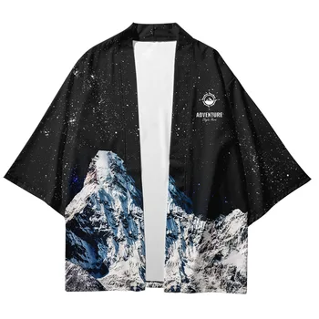 2021 горячая распродажа новый продукт модный кардиган 3d цифровая печать пейзаж снег горы взрослые традиционное кимоно