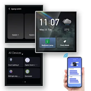 2022 Новый дизайн Tuya Smart Home Zigbee System Панель диммера 4-дюймовый экран управления