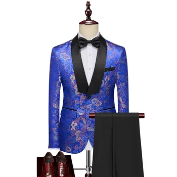 2023 (костюм + брюки) Высокое качество Мода Соответствие Красивый Деловой Повседневный Мужской Модный Костюм Свадебный Костюм Набор из двух частей M-6XL