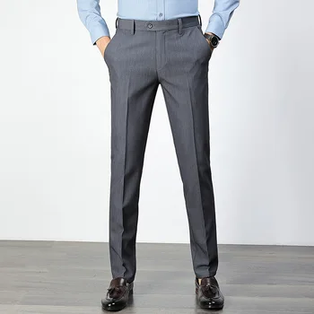 2023 Мужские летние тонкие модные деловые повседневные костюмные брюки длинные брюки мужские прямые формальные брюки мужские дышащие брюки