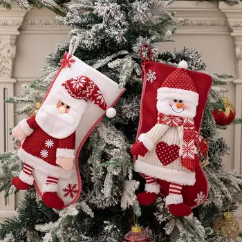 2024 Новогодний Рождественский Чулочный Мешок Рождественский Подарок Конфеты Сумка Рождественский Декор для дома Navidad Рождественская елка Камин Декор