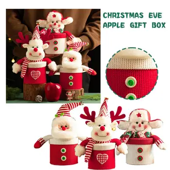 2024 Симпатичная рождественская подарочная коробка Конфетные сумки Печенье Печенье Рождественская коробка Рождественская упаковка Украшение Подарок B7u3