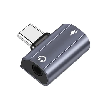 2In1 Адаптер для наушников, USB C на 3,5 мм аудио и зарядный адаптер с быстрой зарядкой PD 60 Вт для Sam Sung S22 S21