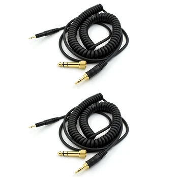 2X Запасной аудиокабель для наушников Audio-Technica ATH M50X M40X Черный 23 Augt2