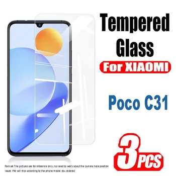 3 шт. Защитное закаленное стекло для Xiaomi Poco C31 Защитные пленки для экрана Стеклянные пленки