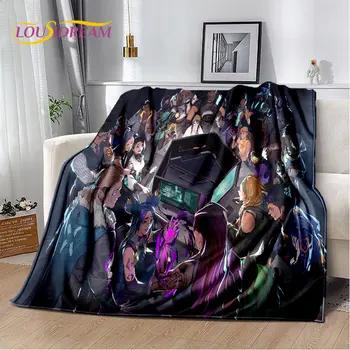 3D HD VALORANT Game Gamer Мультфильм Мягкое плюшевое одеяло,Фланелевое одеяло Бросок Одеяло для гостиной Спальня Кровать Диван Пикник