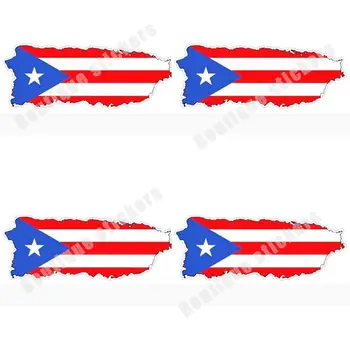  4 шт. Набор наклеек на флаг Пуэрто-Рико Винил для автомобиля Велосипед Грузовик Мотоцикл Ноутбук Водонепроницаемый солнцезащитный крем Защита от ультрафиолета