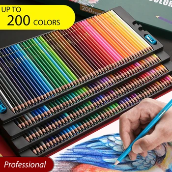 48 / 72 / 120 / 150 / 200 цветов профессиональные цветные карандаши свинцовый набор акварельных рисунков для художественных школьных принадлежностей