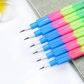 4pcs Пишущий карандаш для школы Корейские школьные принадлежности Симпатичные канцелярские принадлежности Радужный карандаш в сборе