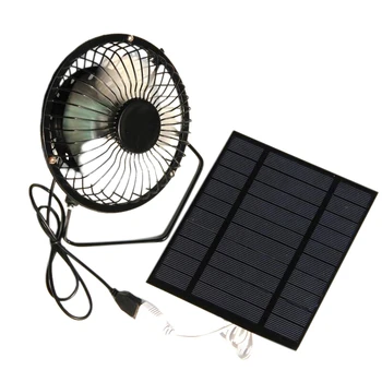 5 Вт 5 В вентилятор с питанием от солнечной панели, мини-портативный вентилятор для охлаждения вентиляции 4-дюймовый портативный USB-вентилятор для кемпинга яхты и собачьей будки