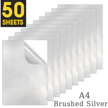 50 листов матовая серебристая бумага для печати виниловые наклейки бумага водонепроницаемая самоклеящаяся бумага для принтера для струйного принтера DIY этикетка