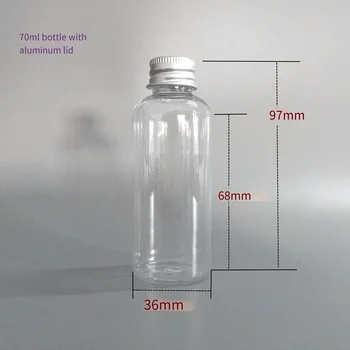 50 шт. 70 мл алюминиевая крышка пластиковая бутылка портативный косметический лосьон может быть наполнен отдельными бутылками прозрачная бутылка для образцов