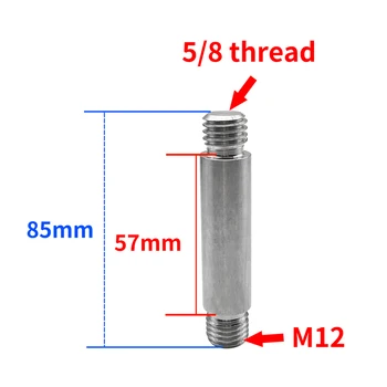 57 мм Высота призмы Адаптер с резьбы 5/8 на удлинитель столба типа M12 для аксессуаров для съемки Нержавеющая сталь