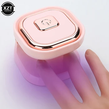 6 Вт Розовое золото Мини Сушилки для ногтей Лампа Форма Машина для гель-лака Один палец USB УФ-разъем LED Инструменты для ногтей Гель-лак