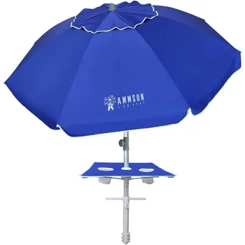 7 футов сверхмощный пляжный зонтик с песчаным якорем садовая мебель на открытой террасе зонтик встроенный стол бесплатно
