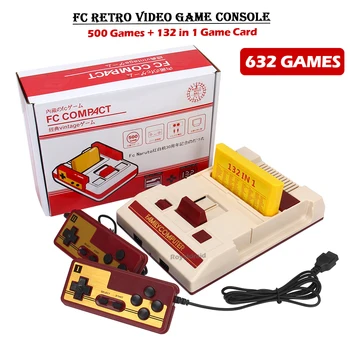 8 бит Игровая консоль Встроенная в 500 классических игр Семейный компьютер ТВ Игровая консоль Поддержка игрового картриджа для FC Retro Gaming