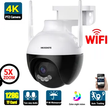 8MP PTZ WiFi IP-камера 4K Ai Human Auto Tacking Color Камера ночного видения Камера видеонаблюдения Наружная беспроводная камера безопасности ICSEE