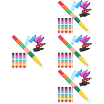 96 шт. 12 различных цветов Креативный строительный блок Раскраска Цветные карандаши Карандаш Студенческие канцелярские принадлежности для рисования