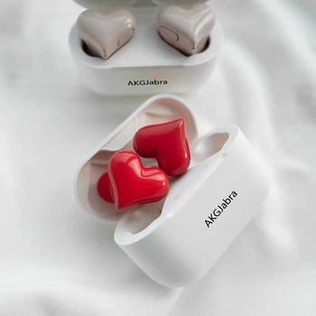 AKGJabra Беспроводные наушники в форме сердца Bluetooth-наушники Спортивные наушники Встроенный микрофон в наушниках-вкладышах Сенсорное управление для телефона