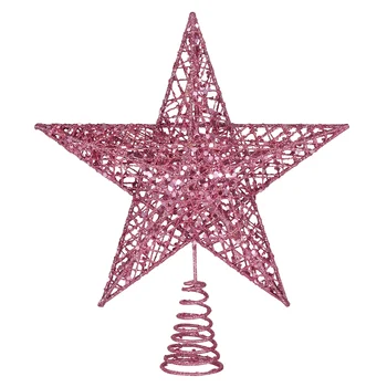 Amosfun 25 см Рождественская елка Звезда Топпер Блестящая рождественская елка Подвесные украшения Рождественские украшения для дома Новый год