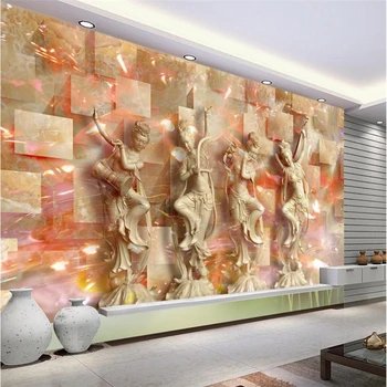 beibehang Китайская классическая четыре красивые 3D ТВ фон стена на заказ большая фреска зеленые обои papel de parede
