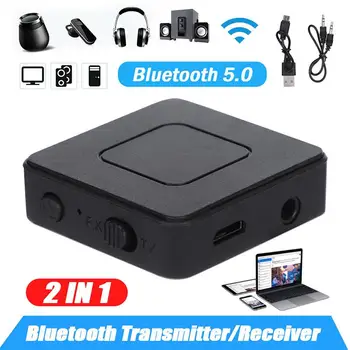  Bluetooth-совместимый 5.0 приемник передатчик 2 в 1 беспроводной аудио конвертер 3,5 мм аудио AUX адаптер для автомобильного комплекта ТВ ПК
