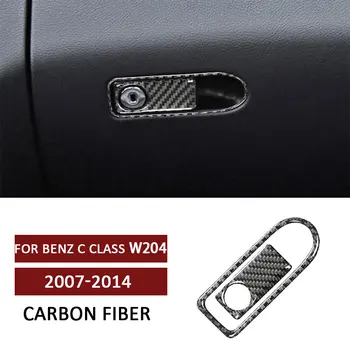 Car Co Pilot Коробка для хранения перчаток Ручка Наклейка Отделка для Mercedes Benz C Class W204 2007-2014 Наклейка из углеродного волокна Автоаксессуары