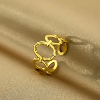 Cxwind кольцо из нержавеющей стали с лазерной гравировкой овальное регулируемое кольцо, минимальное кольцо с открытым кругом, персонализированные ювелирные изделия, подарок на день рождения