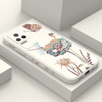 Dragonfly Lotus Чехол для телефона Xiaomi Poco M5S X5 F4 X4 M4 F3 X3 M3 F2 X2 Pro C40 4G 5G GT Жидкий силиконовый чехол