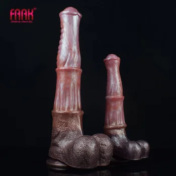 FAAK 35 см длинный фаллоимитатор лошади с присоской силиконовый многоцветный анальный штекер большой фантазийный пенис женский мастурбатор магазин секс-игрушек