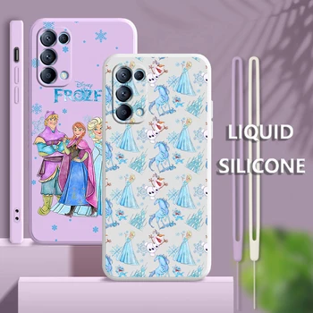 Frozen Elsa Cute для OPPO Find X6 X5 X3 X2 Neo Pro Lite A5 A9 2020 A53S 4G 5G Силиконовый мягкий жидкий веревочный чехол для телефона Coque Capa