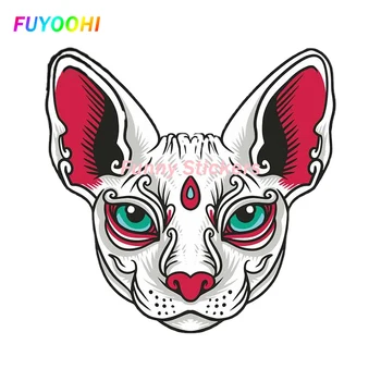 FUYOOHI Экстерьер / Защита Модные наклейки Автомобильные наклейки для Sphynx Cat Face Surfboard Защита от царапин Пользовательская печать Наклейка