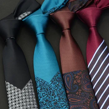 GUSLESON Мужские узкие галстуки Роскошные галстуки в клетку с цветочным принтом Hombre 6 см Gravata Slim Tie Dots Классический деловой свадебный галстук для мужчин