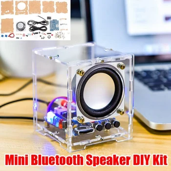 HU-009 Bluetooth-динамик Мини-спейкер Блок Электронный компонент DIY Kit Беспроводной проводной 5 В постоянного тока с питанием и акриловой оболочкой Прочный
