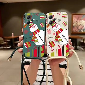  Hug the Snowman Ремешок через плечо Силиконовый чехол для телефона для Xiaomi Poco X5 X3 X4 M4 M3 M5 F4 F3 X4 GT X3 Pro M4 Pro Чехол для телефона