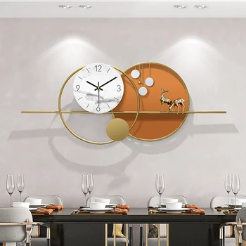 Italiano Art Настенные часы Роскошный овальный дизайн Креативные настенные часы Необычная мода Гостиная Klokken Wandklokken Украшение дома