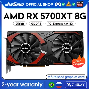JIESHUO AMD RX 5700XT 8G Игровая видеокарта 2560 GPU GDDR6 256bit RX5700XT 8 ГБ Поддержка компьютера Desktop Video Offic 5700XT RX