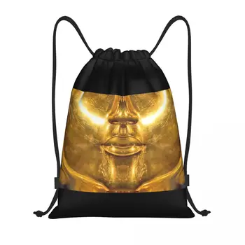 King Tut Золотые сумки для рюкзака на шнурке Легкий Древний Египет Фараон Тутанхамон Спортзал Рюкзаки для покупок