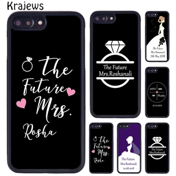 Krajews Персонализированный свадебный чехол для телефона Mrs To Be Bride для iPhone SE2020 15 14 XR XS 11 12 mini 13 Pro MAX 7 8 Plus coque
